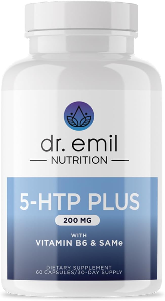5-HTP PLUS 200 MG 60 CAPSULAS + VITAMINA B6 10 MG + SAMe 20 MG VEGANO DR EMIL NUTRITION