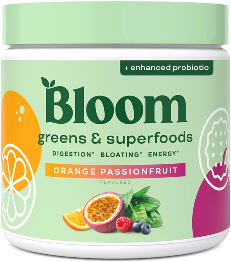BLOOM GREENS & SUPER FOOD 3,621 MG 180GR POLVO SABOR ORANGE PASSIONFRUIT
