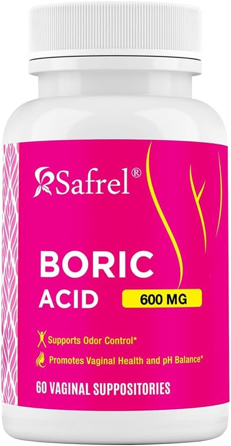 ÁCIDO BÓRICO 600 MG 60 SUPOSITORIOS VAGINALES NO GMO VEGANO SAFREL