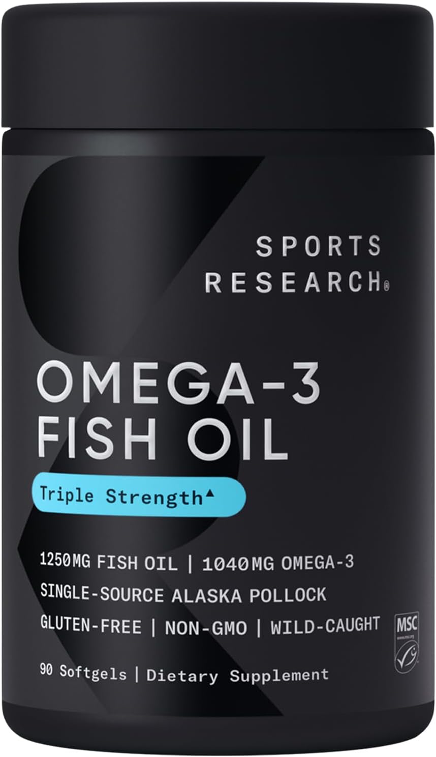 FISH OIL OMEGA 3 TRIPLE FUERZA 90 CÁPSULAS BLANDAS SPORTS RESEARCH