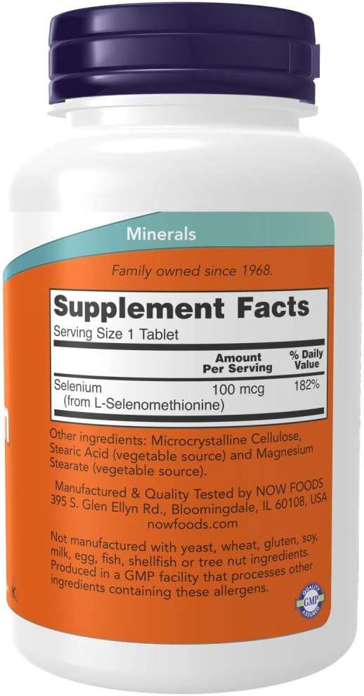 SELENIO NOW 100 MCG 250 TABLETAS SELENIUM