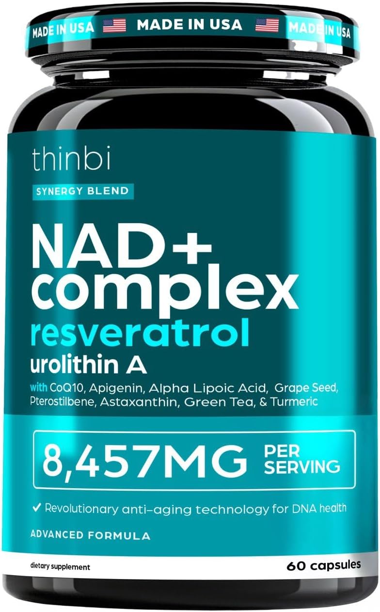 NAD COMPLEX CON RESVERATROL 8457 MG THINBI 60 CAPSULAS NO GMO