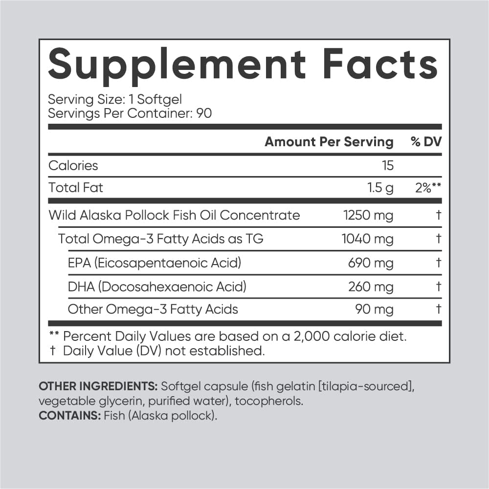 FISH OIL OMEGA 3 TRIPLE FUERZA 90 CÁPSULAS BLANDAS SPORTS RESEARCH