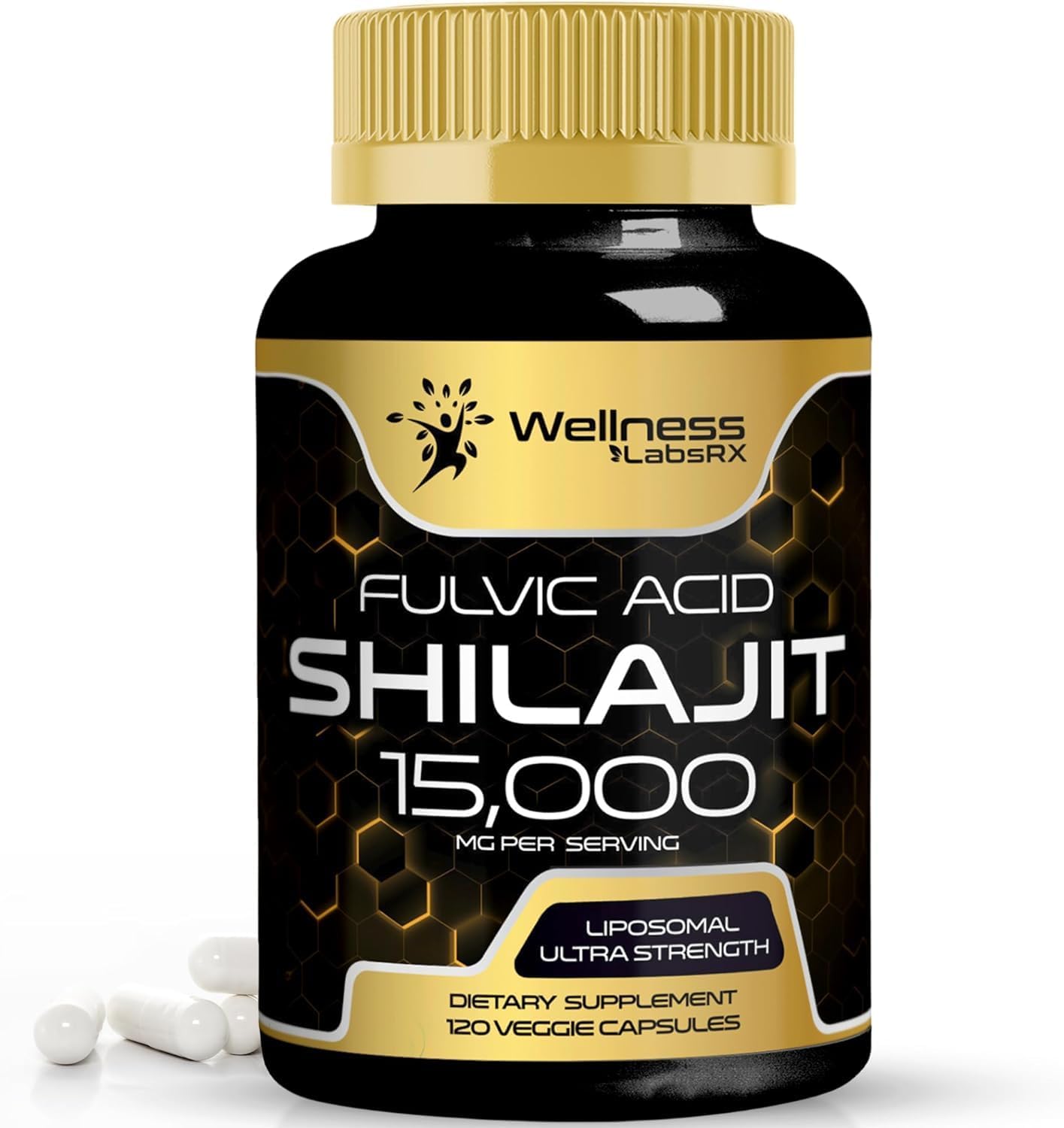 SHILAJIT DEL HIMALAYA 15000 MG 120 CÁPSULAS NO GMO VEGANO WELLNESS LABSRX