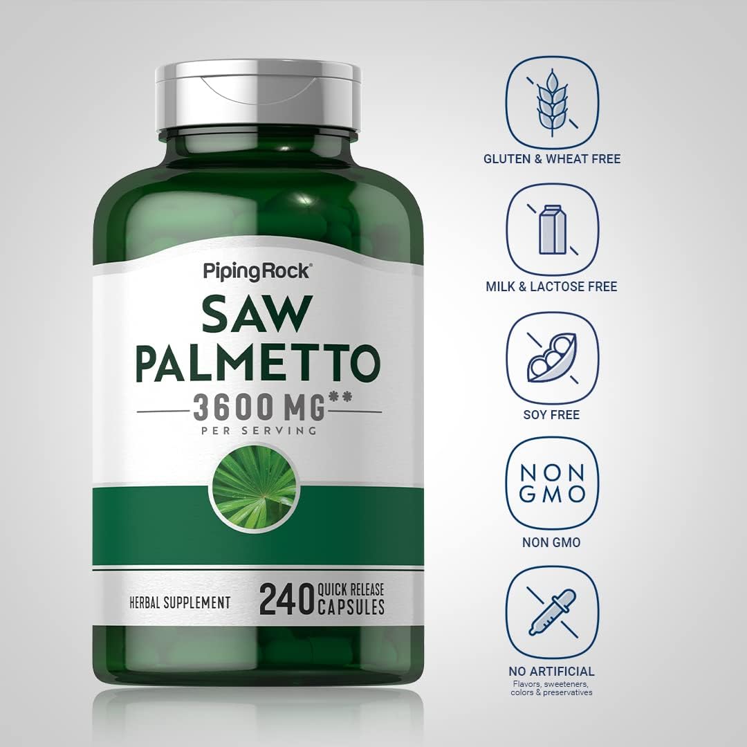 SAW PALMETTO 3600 MG 240 CAPSULAS PIPINGROCK