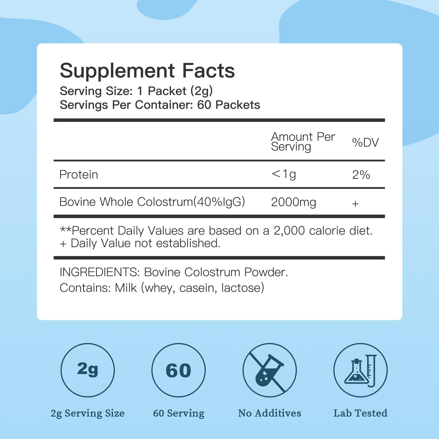 CALOSTRO BOVINO BESTIDY 2000 MG EN POLVO 60 PAQUETES
