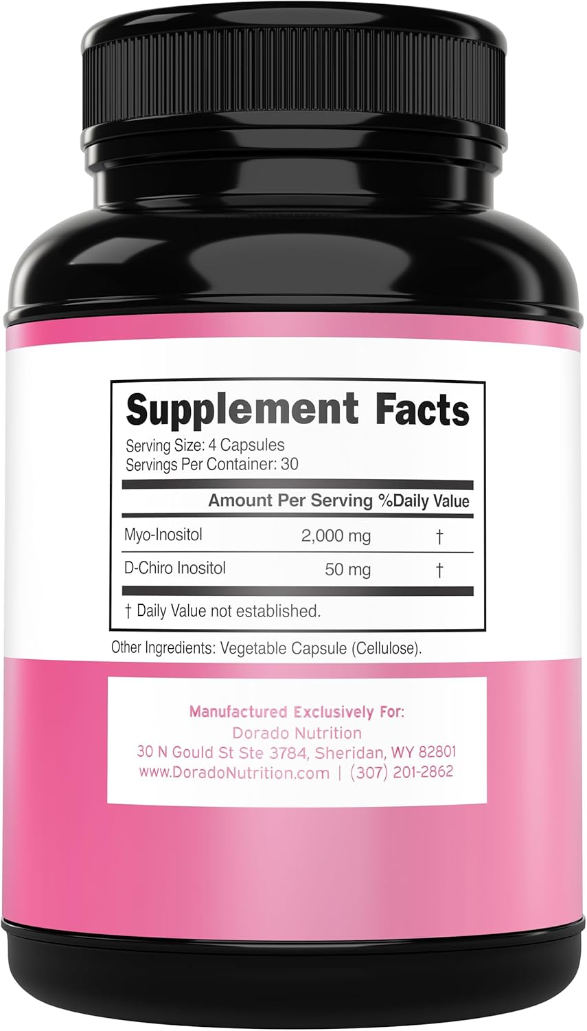 MYO DCHIRO INOSITOL 40:1 2050 MG 120 CAPSULAS VEGANO NO GMO DORADO NUTRITION