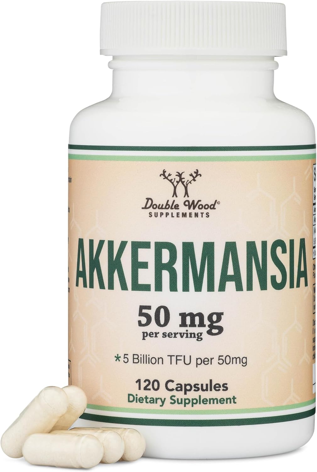 AKKERMANSIA 50 MG DOUBLE WOOD 120 CAPSULAS VEGANO NO GMO
