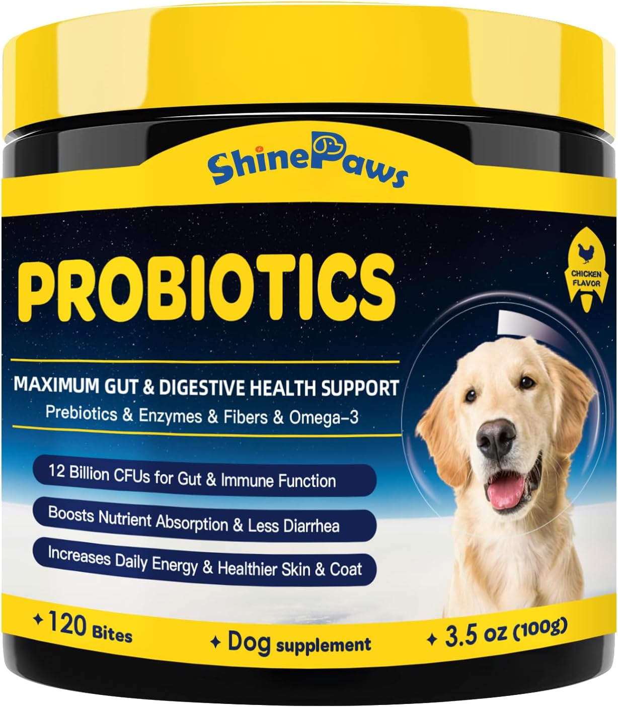 PROBIOTICS PARA PERRO CON OMEGA 3, ENZIMAS Y FIBRA METAPETS 120 MASTICABLES