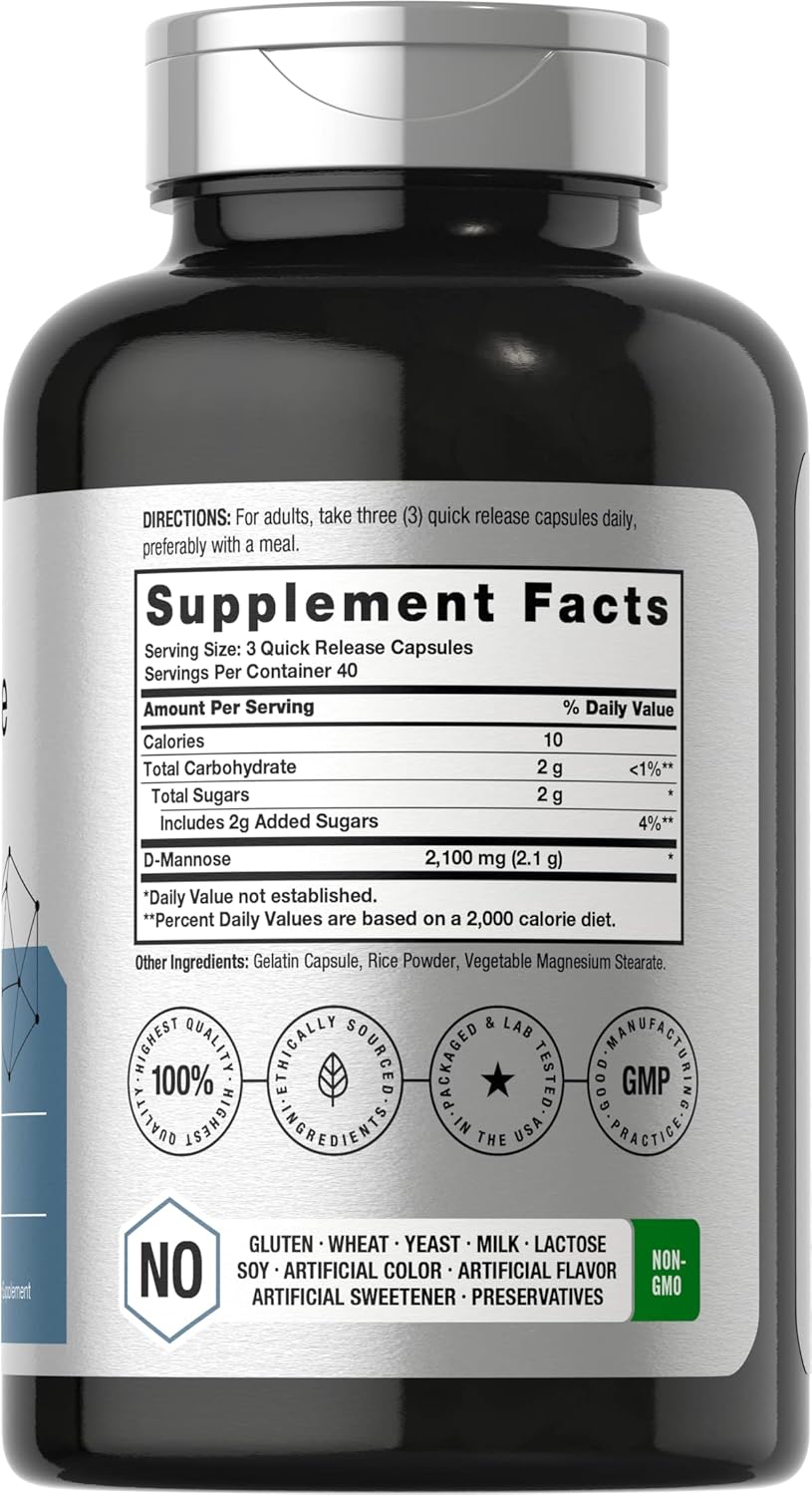 D MANNOSA 2100 MG HORBAACH 120 CAPSULAS NO GMO SIN GLUTEN