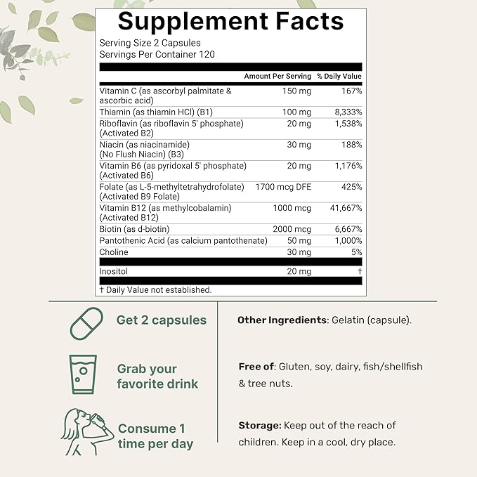 VITAMINA B COMPLEX 11 EN 1 METILADO MICROINGREDIENTS 240 CAPSULAS NO GMO