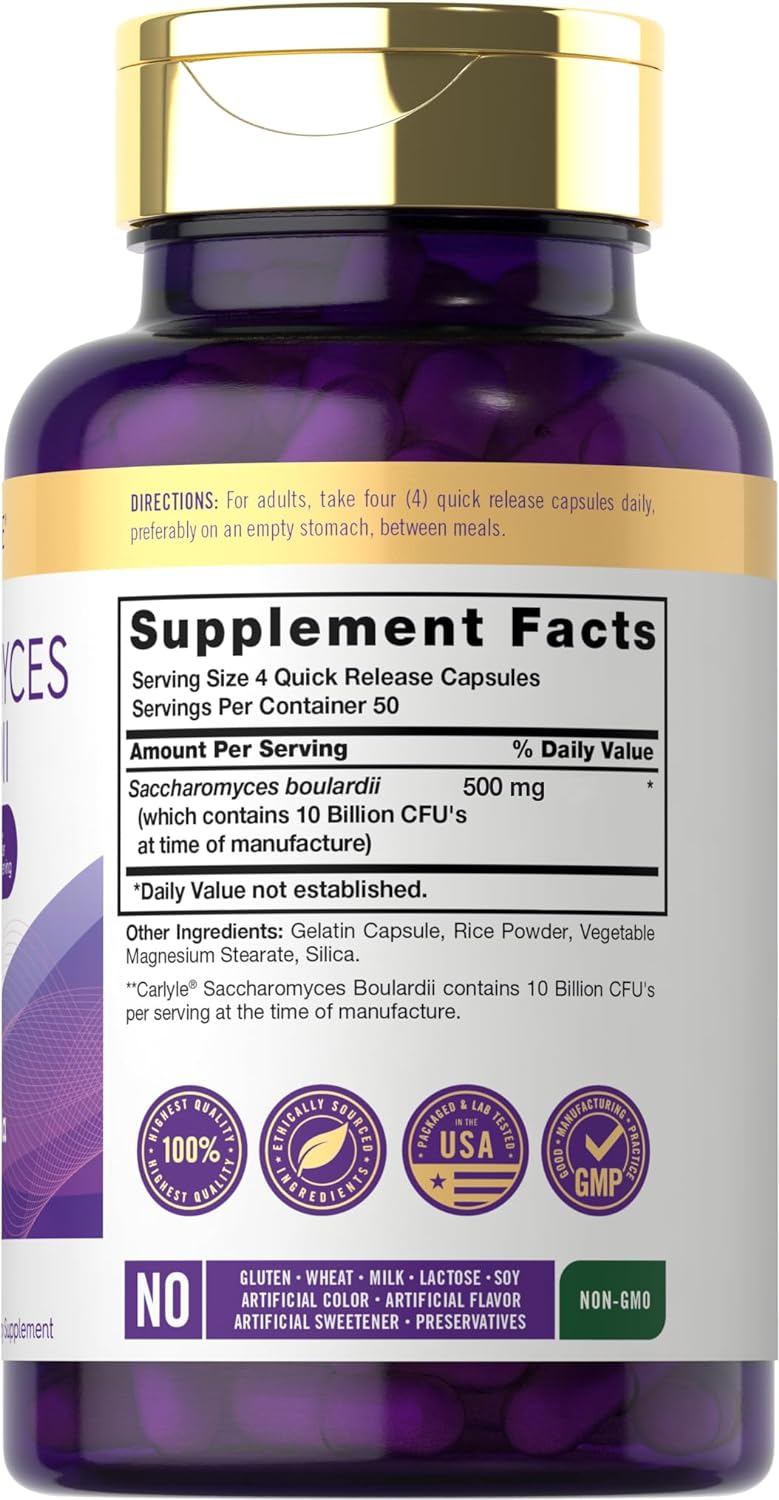 SACCHAROMYCES BOULARDII CARLYLE 10 BILLONES CFU 200 CÁPSULAS