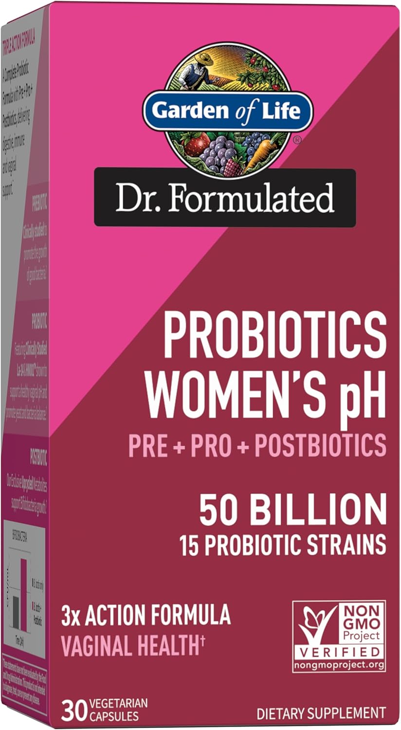 PROBIOTICOS PARA MUJER 50 BILLONES 15 CEPAS GARDEN OF LIFE 30 CAPSULAS VEGETALES NO GMO VEGANO