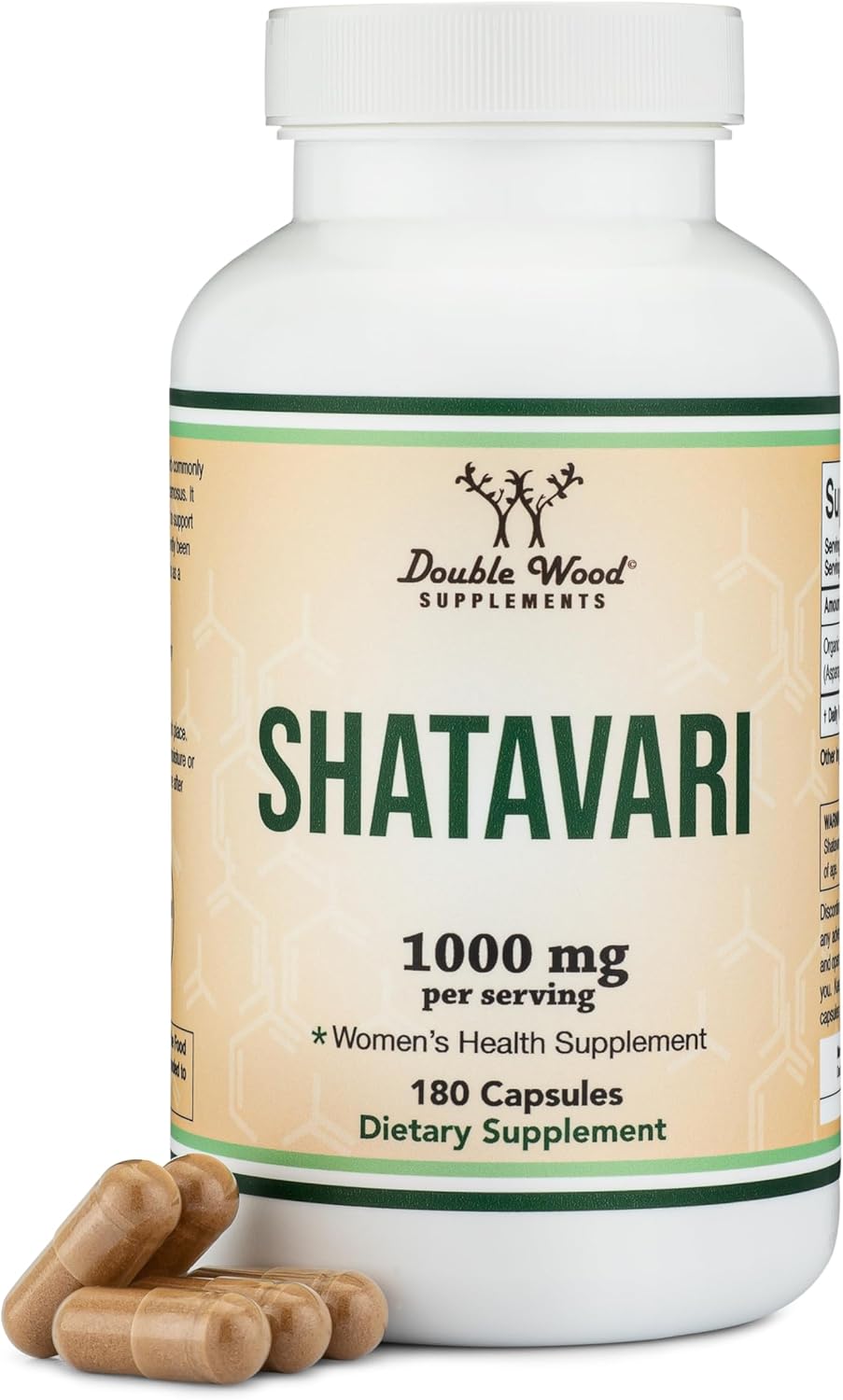 SHATAVARI 1000 MG DOUBLE WOOD 180 CAPSULAS