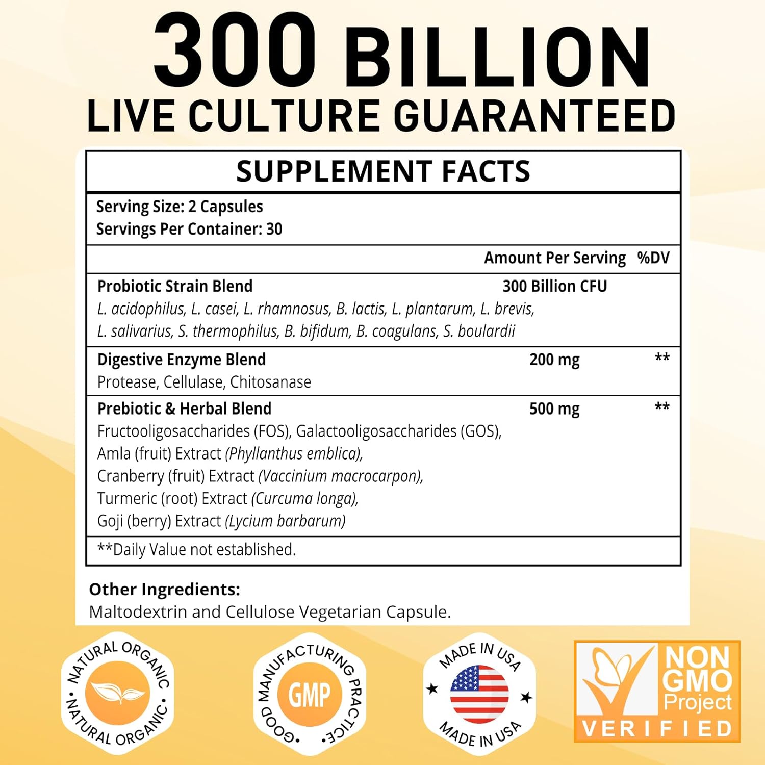 PROBIOTICOS CON ENZIMAS DIGESTIVAS 300 BILLONES CFU 11 CEPAS 60 CAPSULAS GOGOSATIS