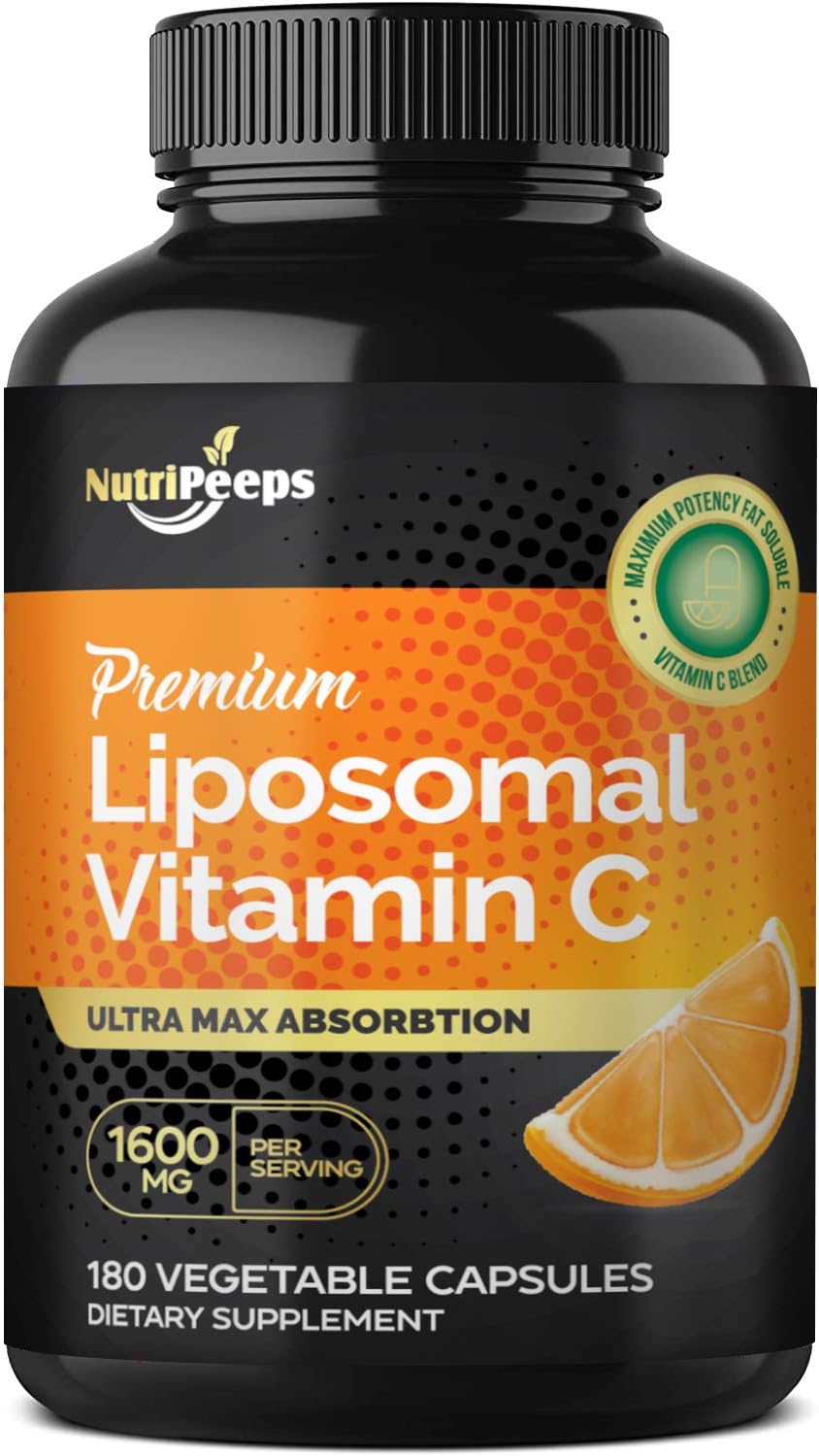 VITAMINA C LIPOSOMAL 1600 MG NUTRIPEEPS 180 CAPSULAS VEGETALES NO GMO VEGANO