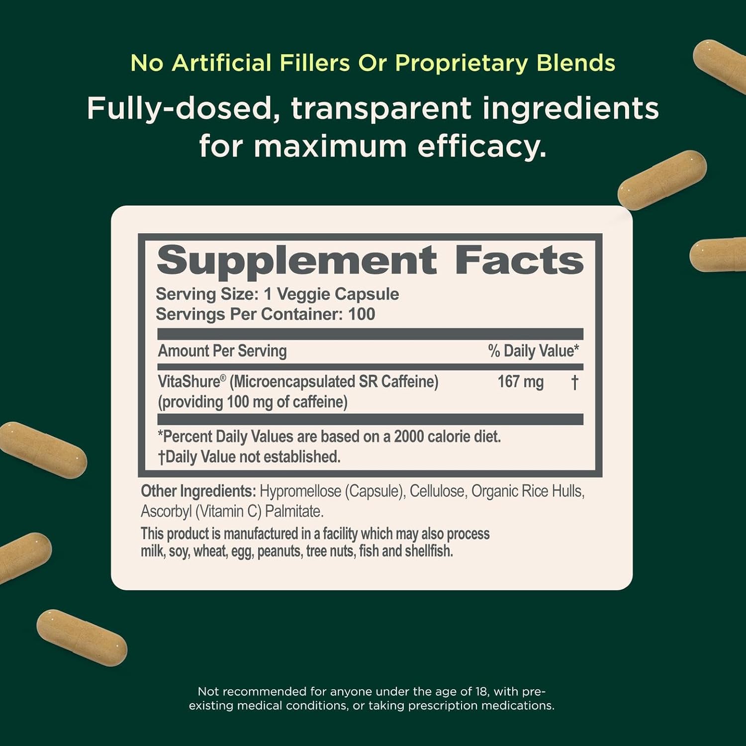 CAFEINA 100 MG THE GENIUS BRAND 100 CAPSULAS VEGETALES