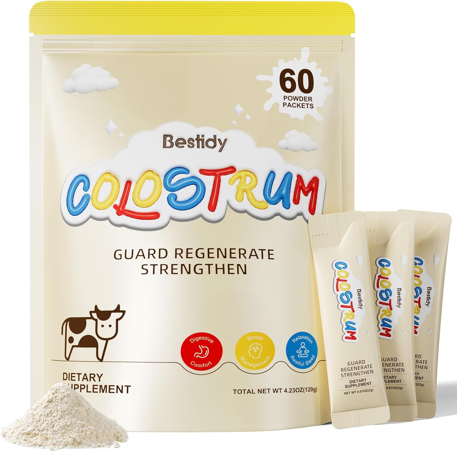 CALOSTRO BOVINO BESTIDY 2000 MG EN POLVO 60 PAQUETES