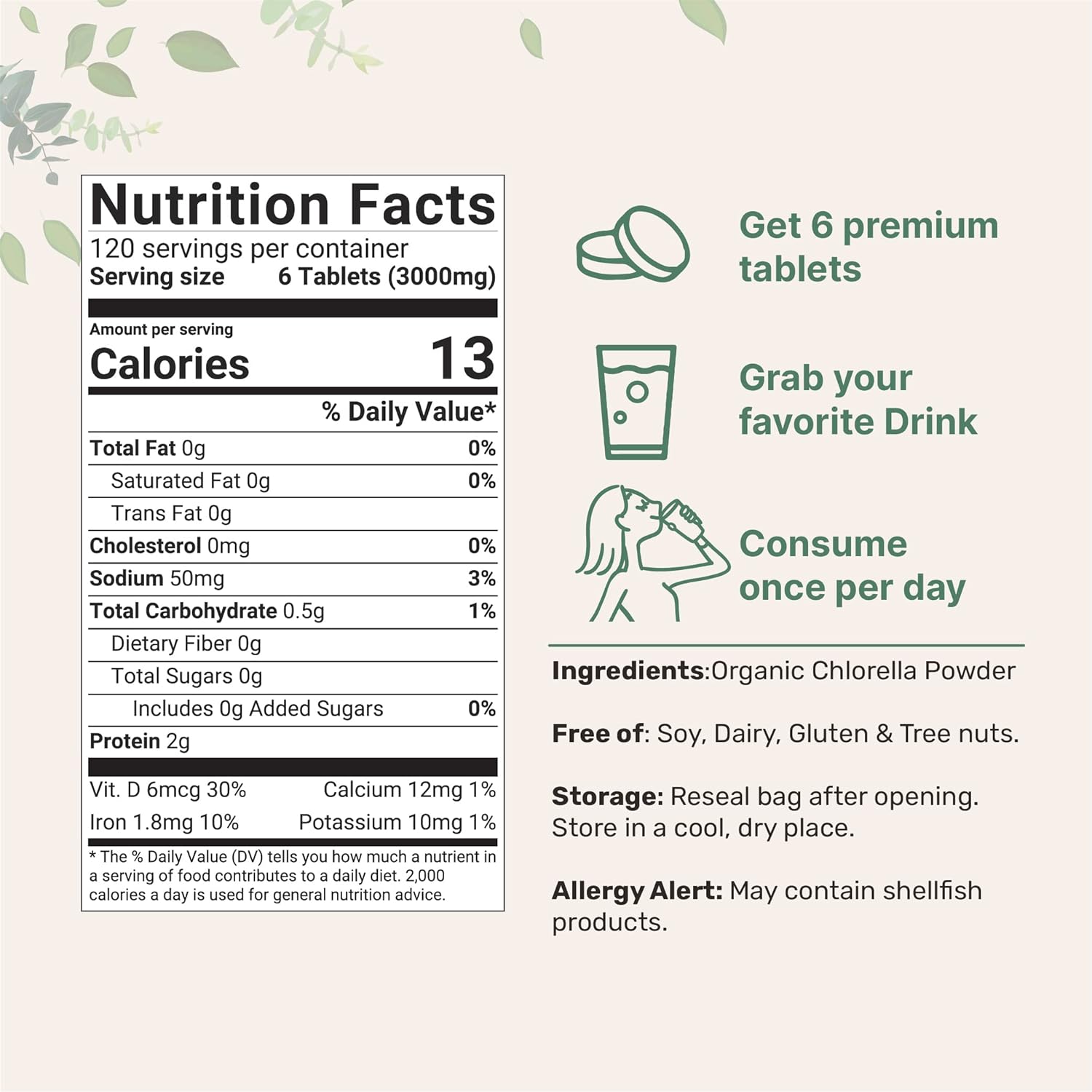 CLORELLA ORGANICA MICROINGREDIENTS 500 MG 720 TABLETAS SIN GMO