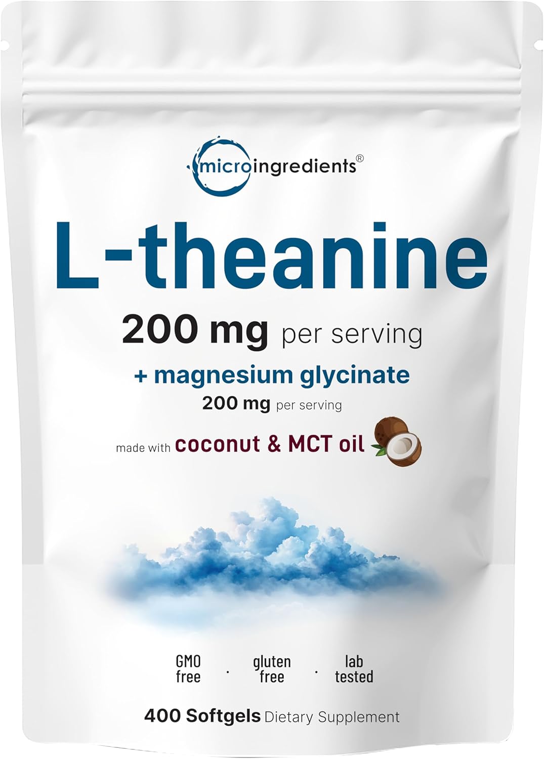 L TEANINA CON MAGNESIO GLICINATO 200 MG 400 CAPSULAS BLANDAS MICROINGREDIENTS NO GMO