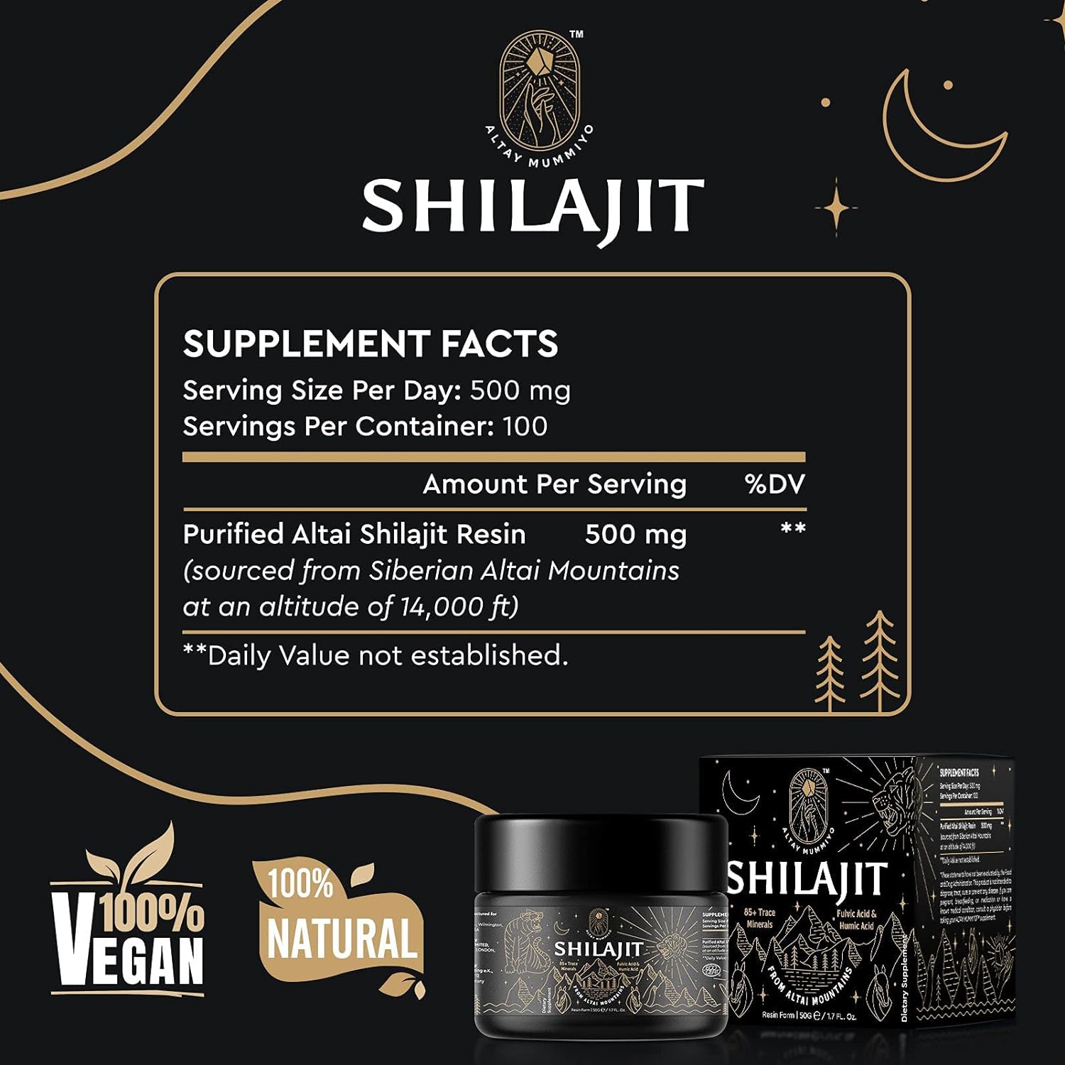 SHILAJIT 500 MG 50 GR GEL VEGANO ALTAY MUMMIYO