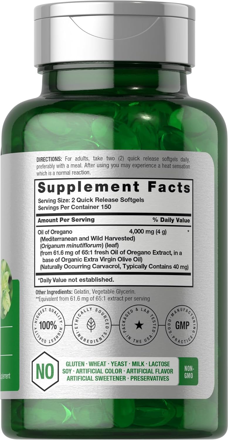 ACEITE DE OREGANO HORBAACH 4000 MG 300 CAPSULAS BLANDAS SIN GMO