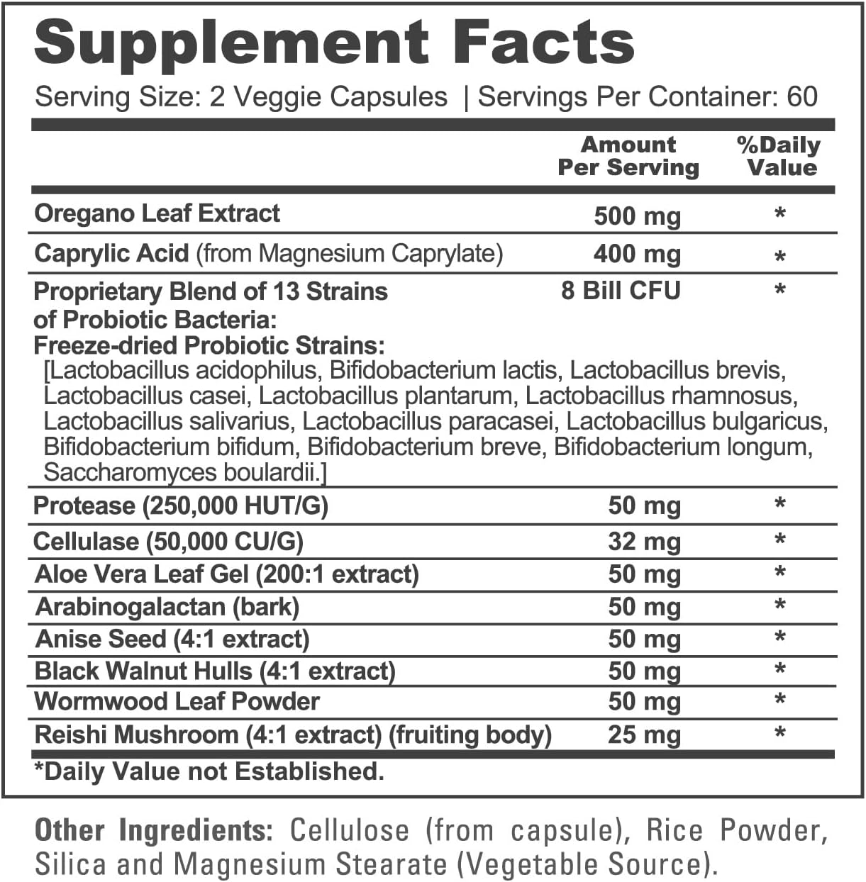 CANDIHEALTH COMPLEX 1257 MG (EXTRACTO DE HOJA DE OREGANO 500 MG CON ÁCIDO CAPRÍLICO 400 MG) NUSAPURE 120 CAPSULAS VEGANO