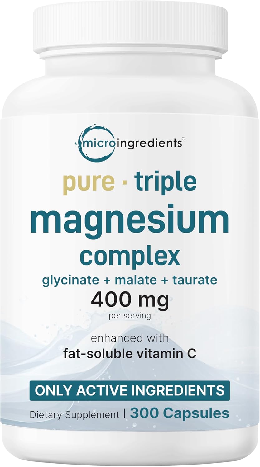 MAGNESIO COMPLEX 400MG 3 EN 1 MALATO + GLICINATO + TAURATO MICROINGREDIENTS 300 CAPSULAS NO GMO