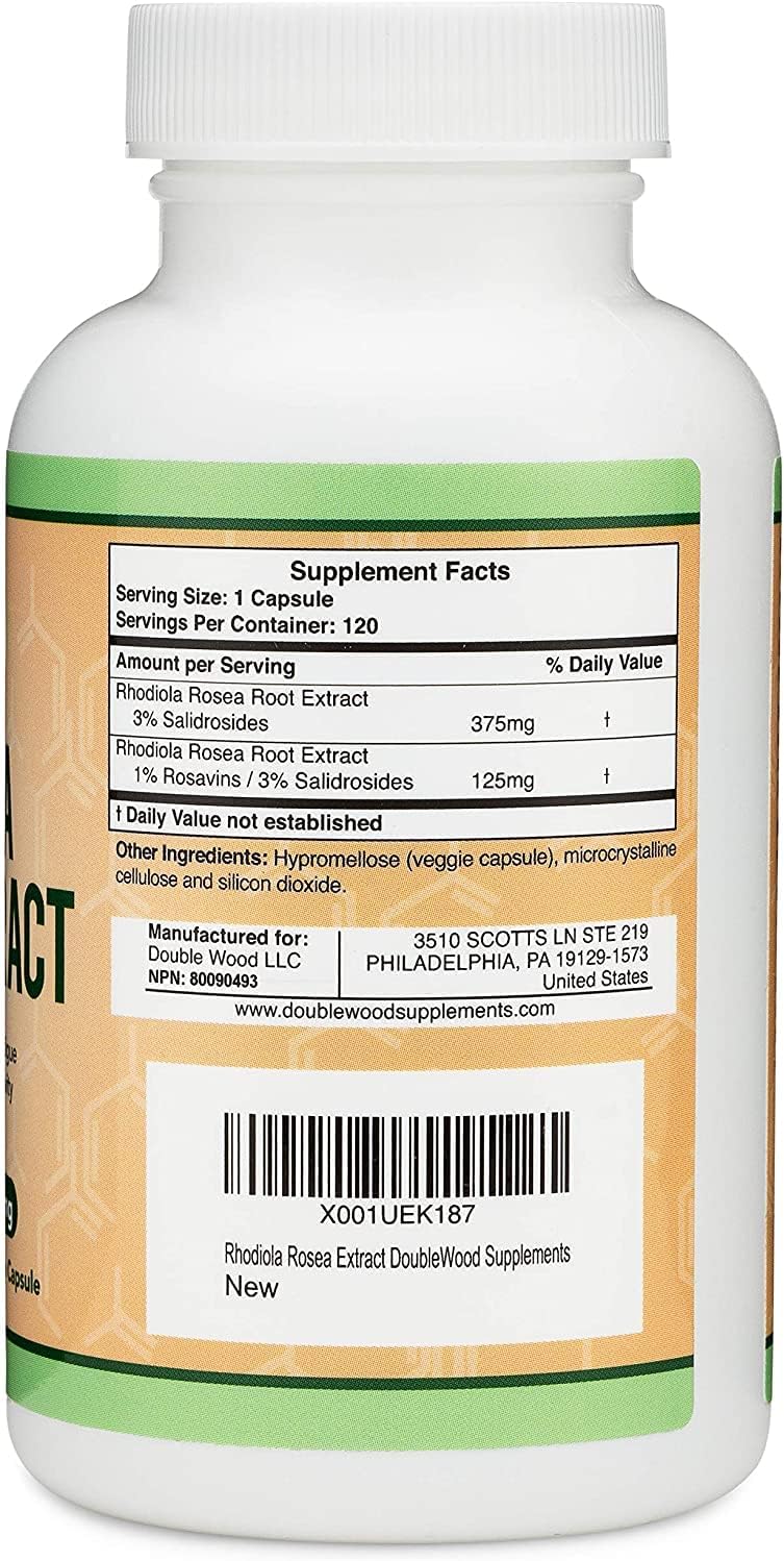 RHODIOLA ROSEA DOUBLE WOOD 500 MG 120 CAPSULAS