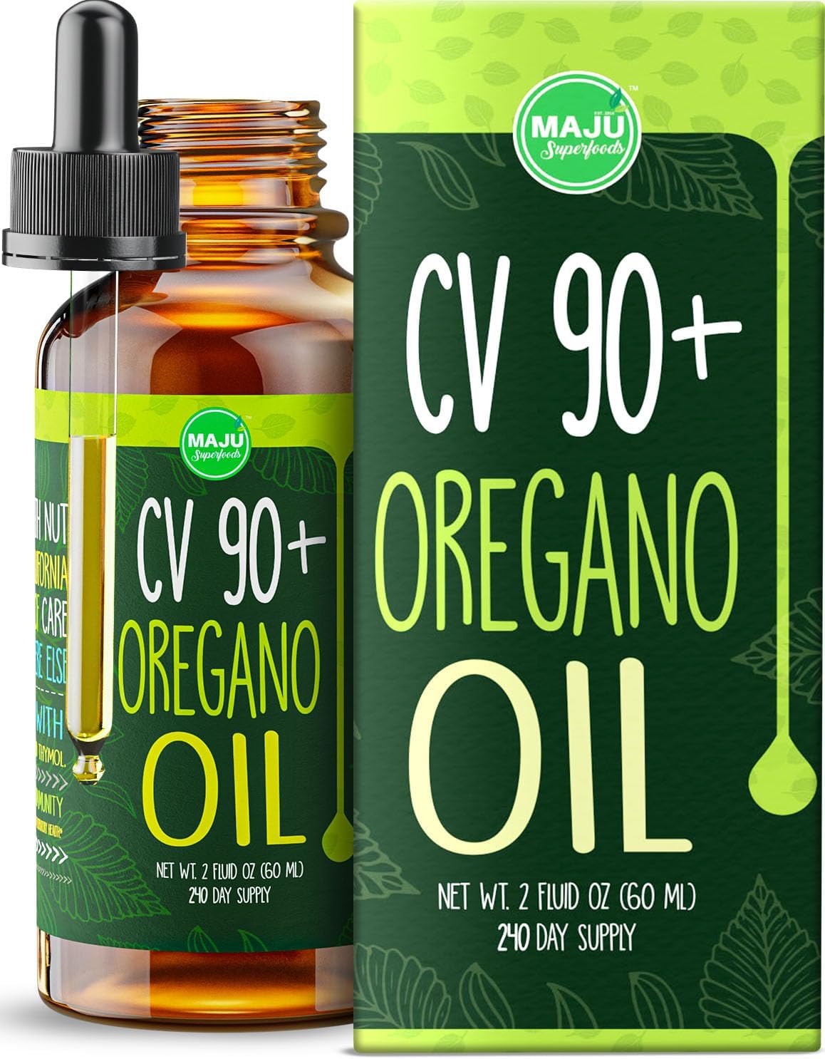 ACEITE DE OREGANO 90% CARVACOL 2% THYMOL 30 MG 60 ML MAJU SUPERFOODS