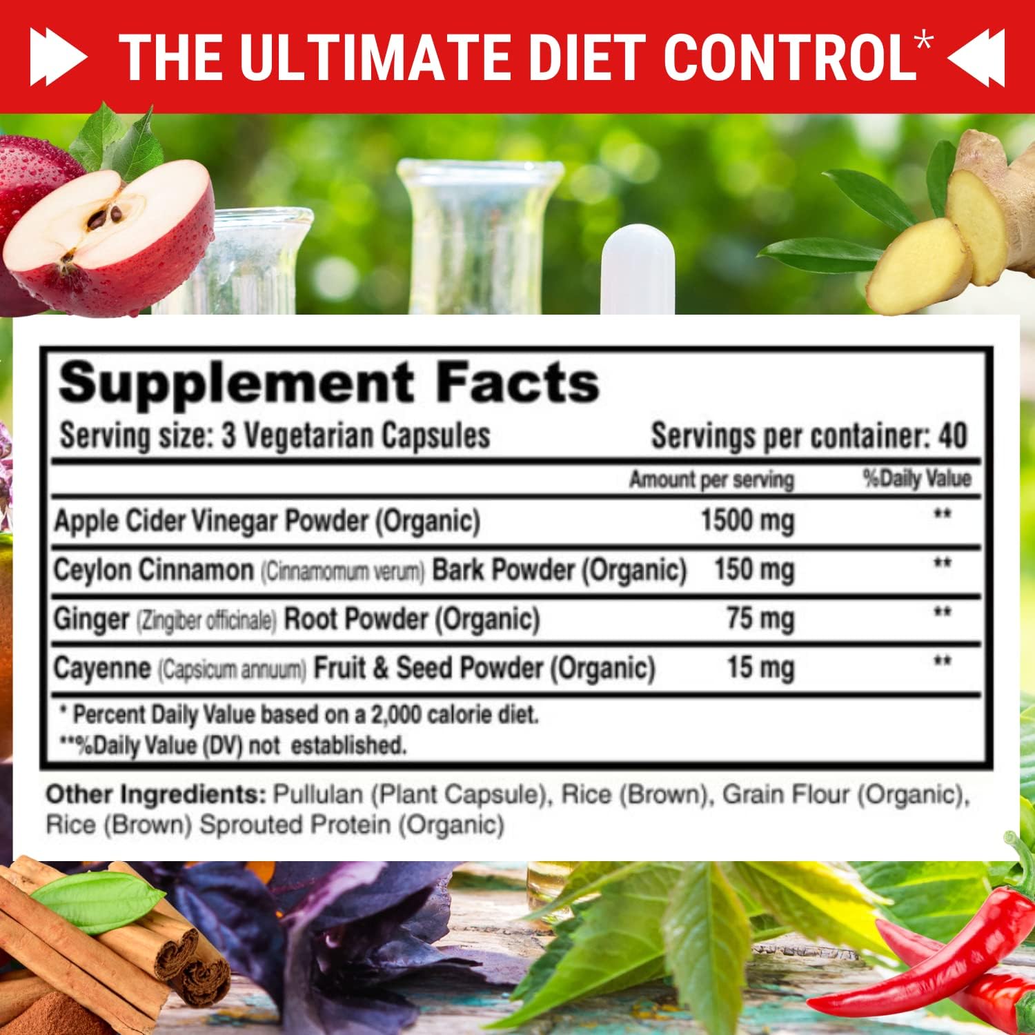 VINAGRE DE MANZANA 1740 MG 120 CAPSULAS VEGANO FRESH HEALTHCARE APPLE CIDER VINEGAR