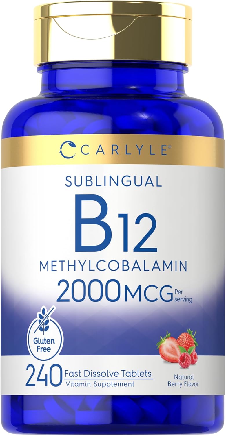 VITAMINA B12 2000 MCG CARLYLE 240 TABLETAS VEGANO NO GMO