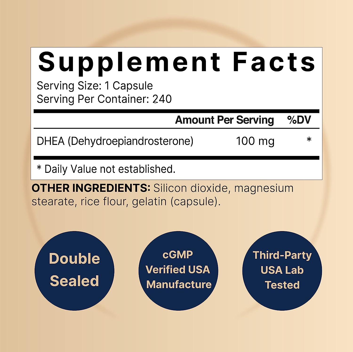 DHEA NATUREBELL 100 MG 240 CAPSULAS