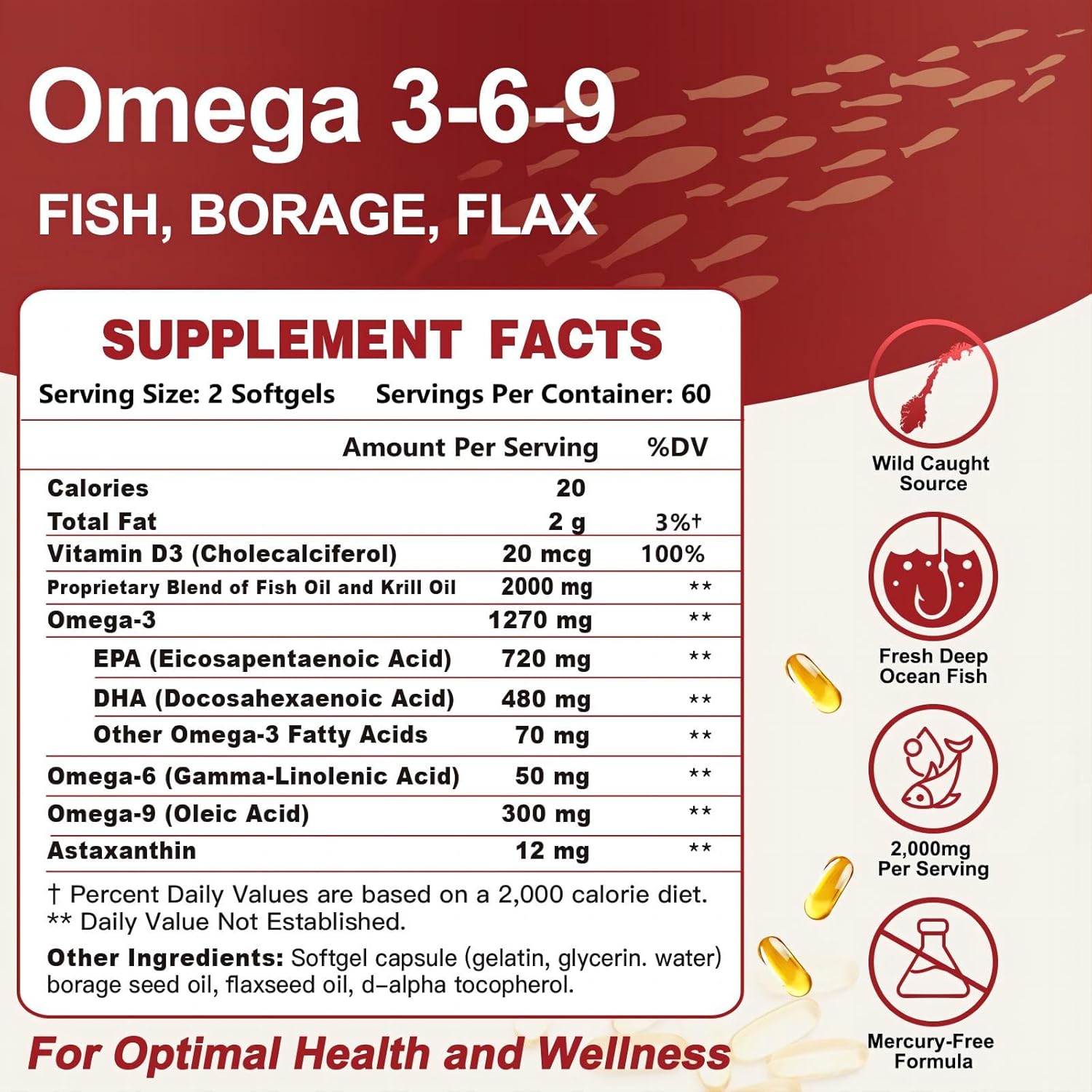 OMEGA 3 6 9 FISH OIL 2000 MG CON VITAMINA D ZEBORA 120 CAPSULAS BLANDAS