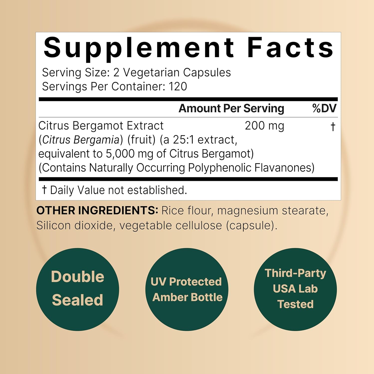BERGAMOTA CITRICA 5000 MG NATUREBELL 240 CAPSULAS VEGETALES CITRUS BERGAMOT NO GMO