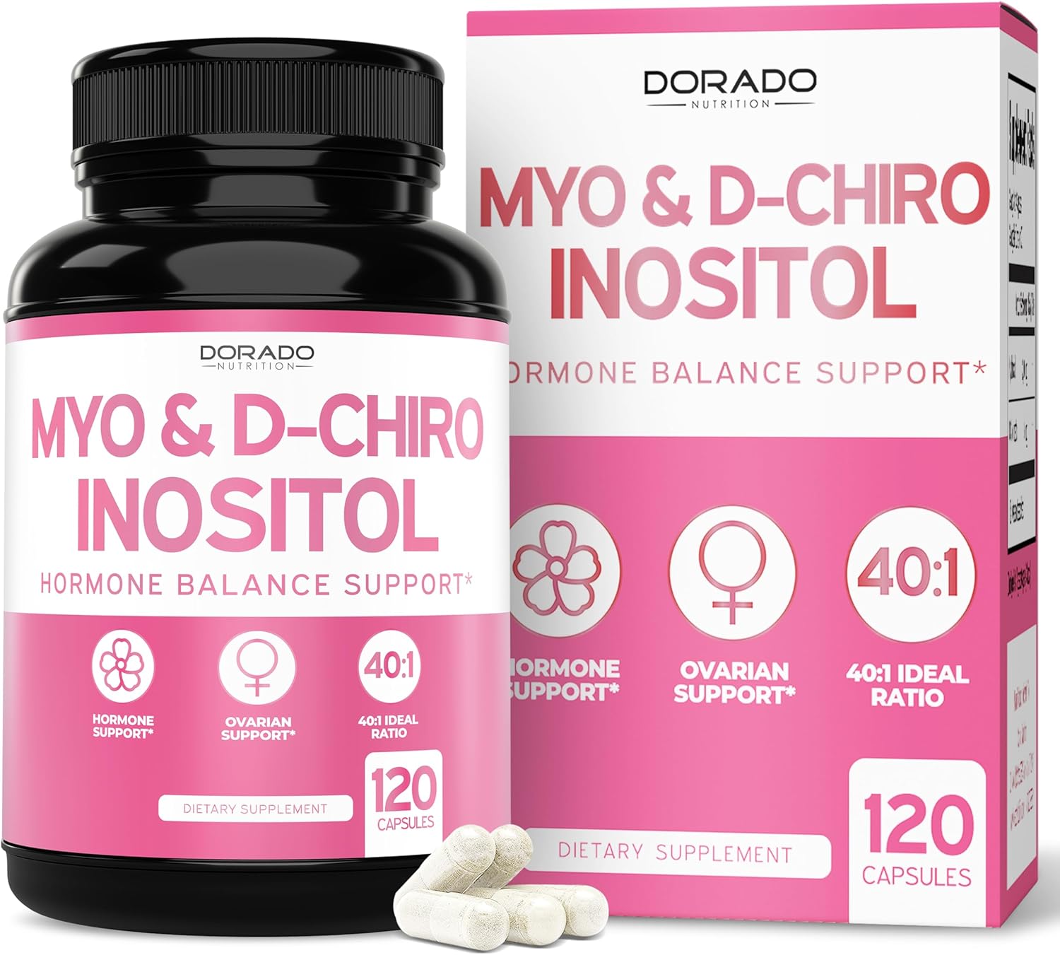 MYO DCHIRO INOSITOL 40:1 2050 MG 120 CAPSULAS VEGANO NO GMO DORADO NUTRITION