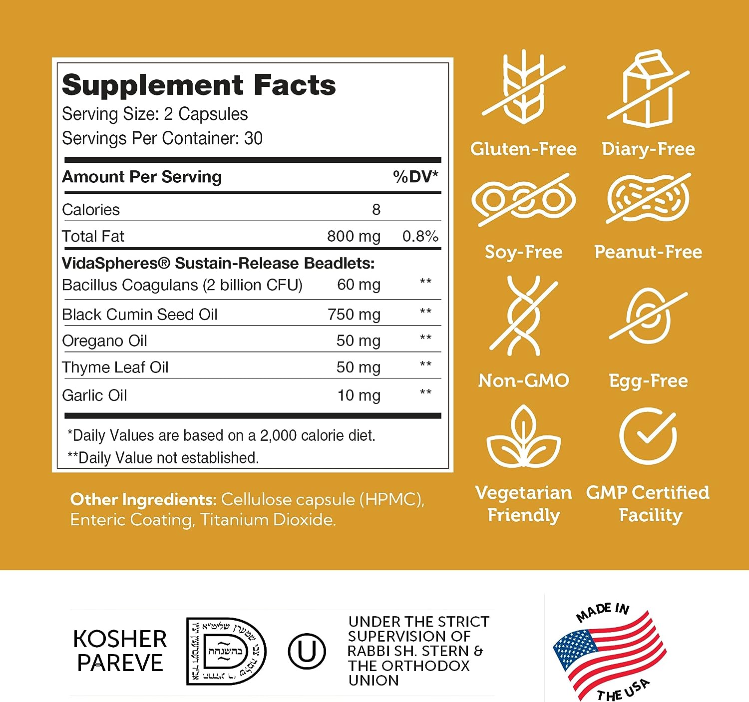 CANDAID CON PREBIOTICOS 860 MG CON ACEITE DE SEMILLA DE COMINO NEGRO 750 MG Y ACEITE DE OREGANO 50 MG 60 CAPSULAS SIN GMO ZAHLER BLACK CUMIN SEED OIL