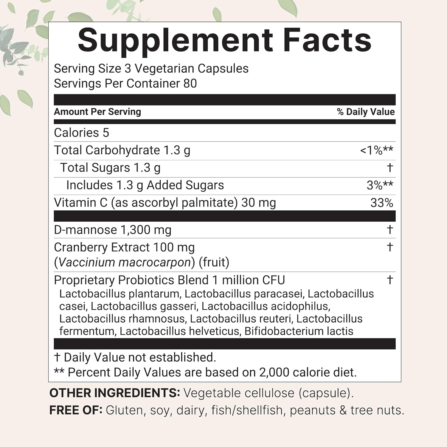 D MANOSA 1300 MG MICROINGRENDIENTS 240 CÁPSULAS VEGETALES NO GMO VEGANO