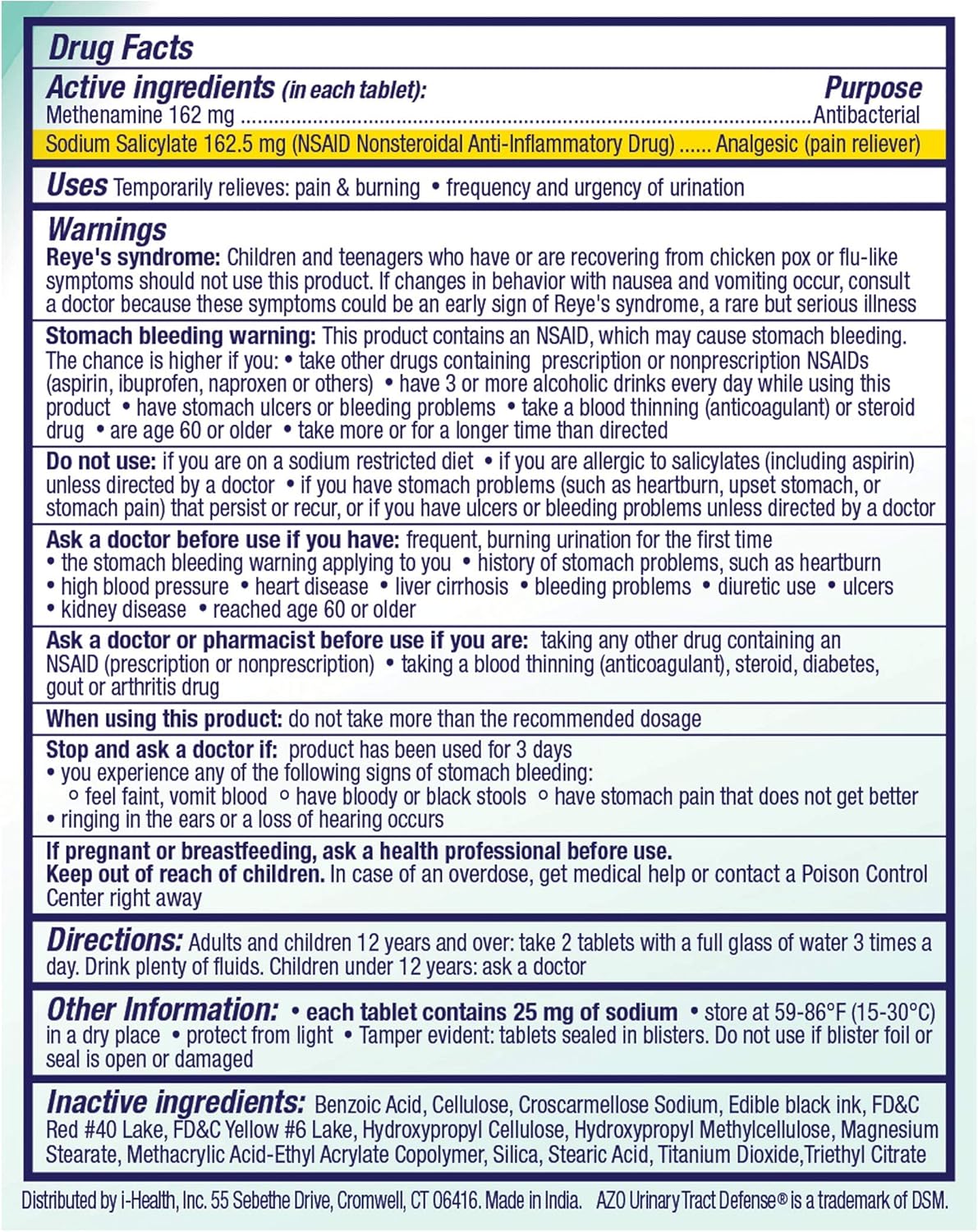 AZO URINARY PROTECTION 24 TABLETAS