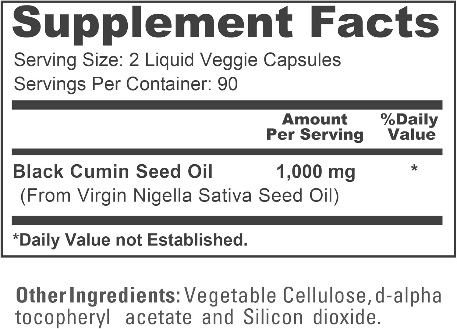 ACEITE DE COMINO NEGRO NUSAPURE 1000 MG 180 CAPSULAS SIN GMO BLACK CUMIN SEED OIL
