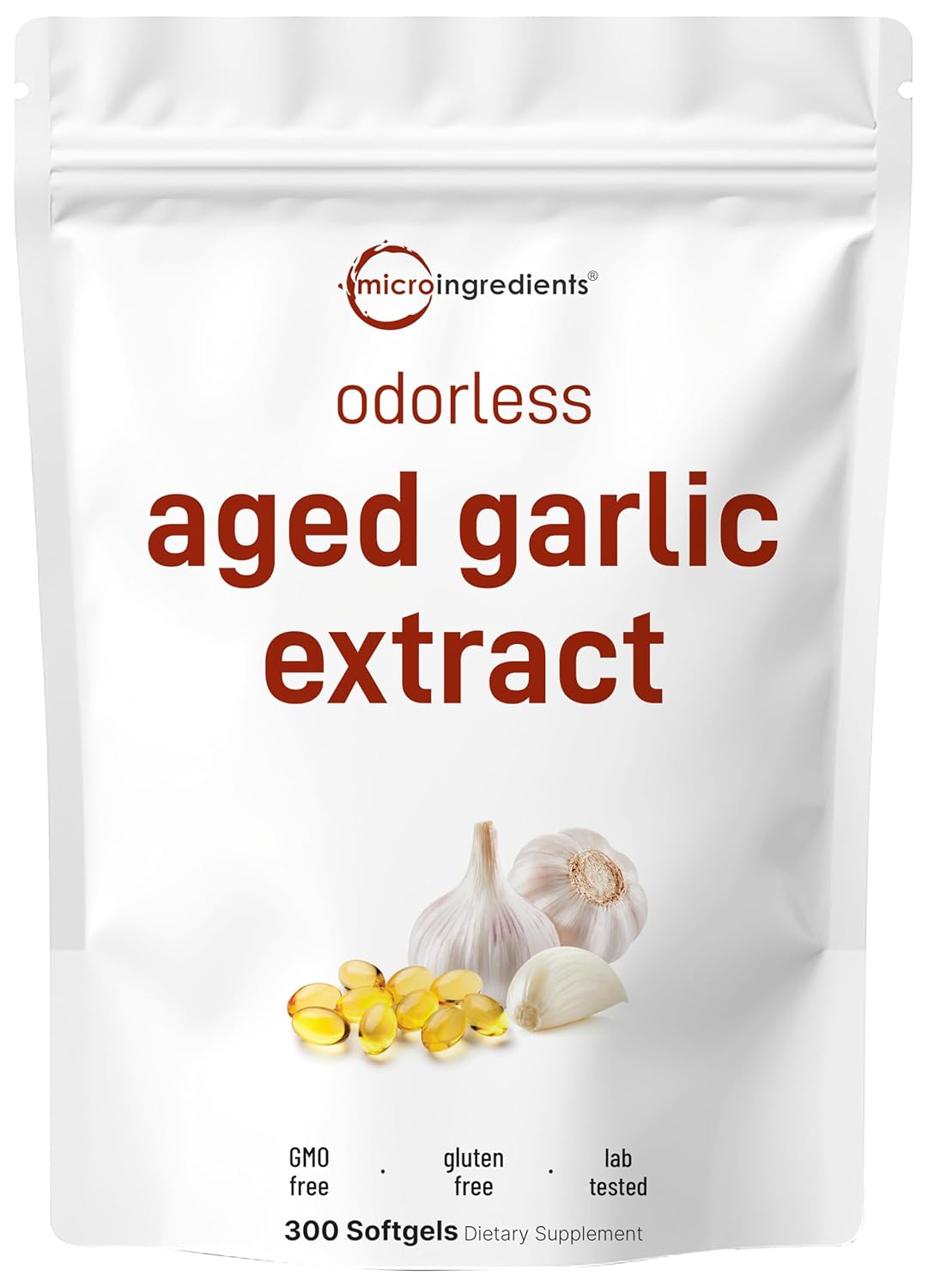 AGED GARLIC AJO SIN OLOR MICROINGREDIENTS 7,500 MG 300 CAPSULAS BLANDAS SIN GMO