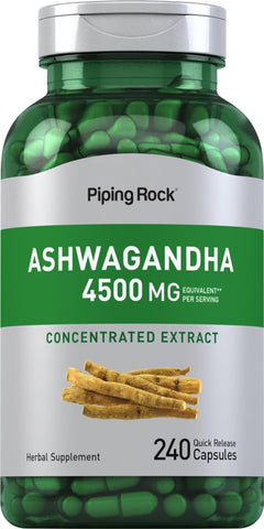 ASHWAGANDHA 4500 MG 240 CAPSULAS NO OMG PIPING ROCK