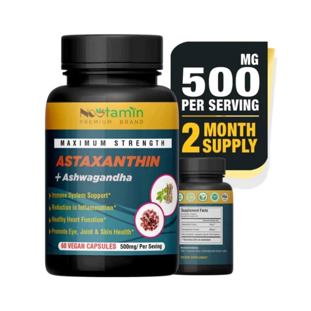 ASTAXANTINA 15 MG + ASHWAGANDHA 485 MG 60 CAPSULAS VEGANO NOOTAMIN