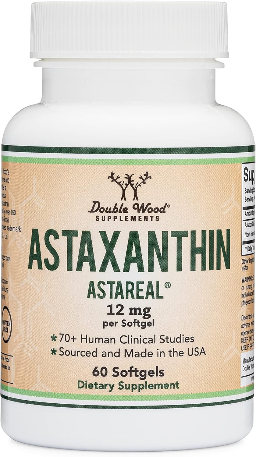 ASTAXANTINA 12MG DOUBLE WOOD 60 CÁPSULAS BLANDAS NO GMO