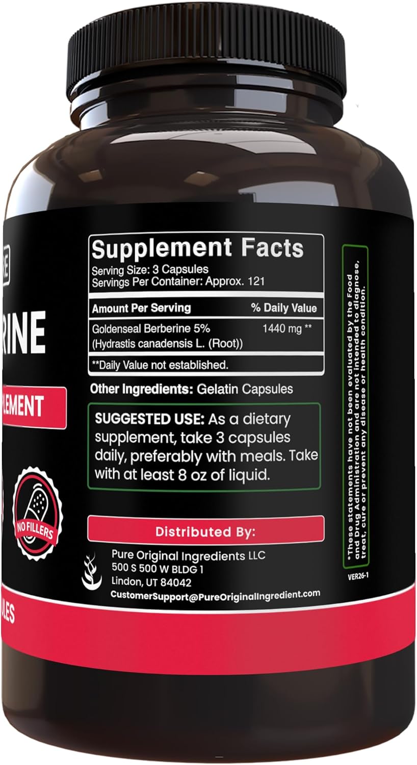 BERBERINA 1440 MG 365 CAPSULAS VEGANO PURE ORGANIC