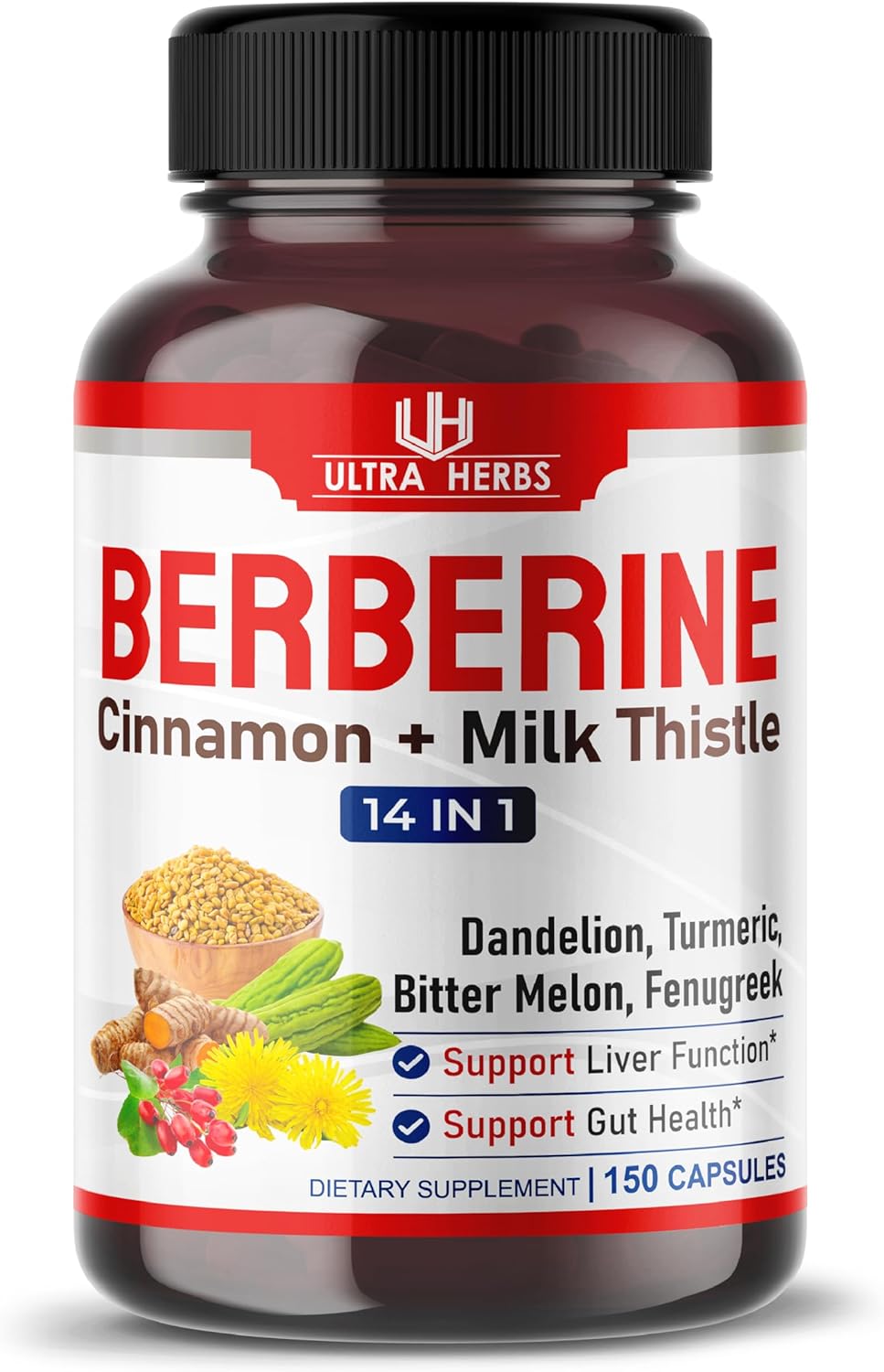 BERBERINA COMPLEX 14 EN 1 510 MG ULTRA HERBS 150 CAPSULAS NO GMO