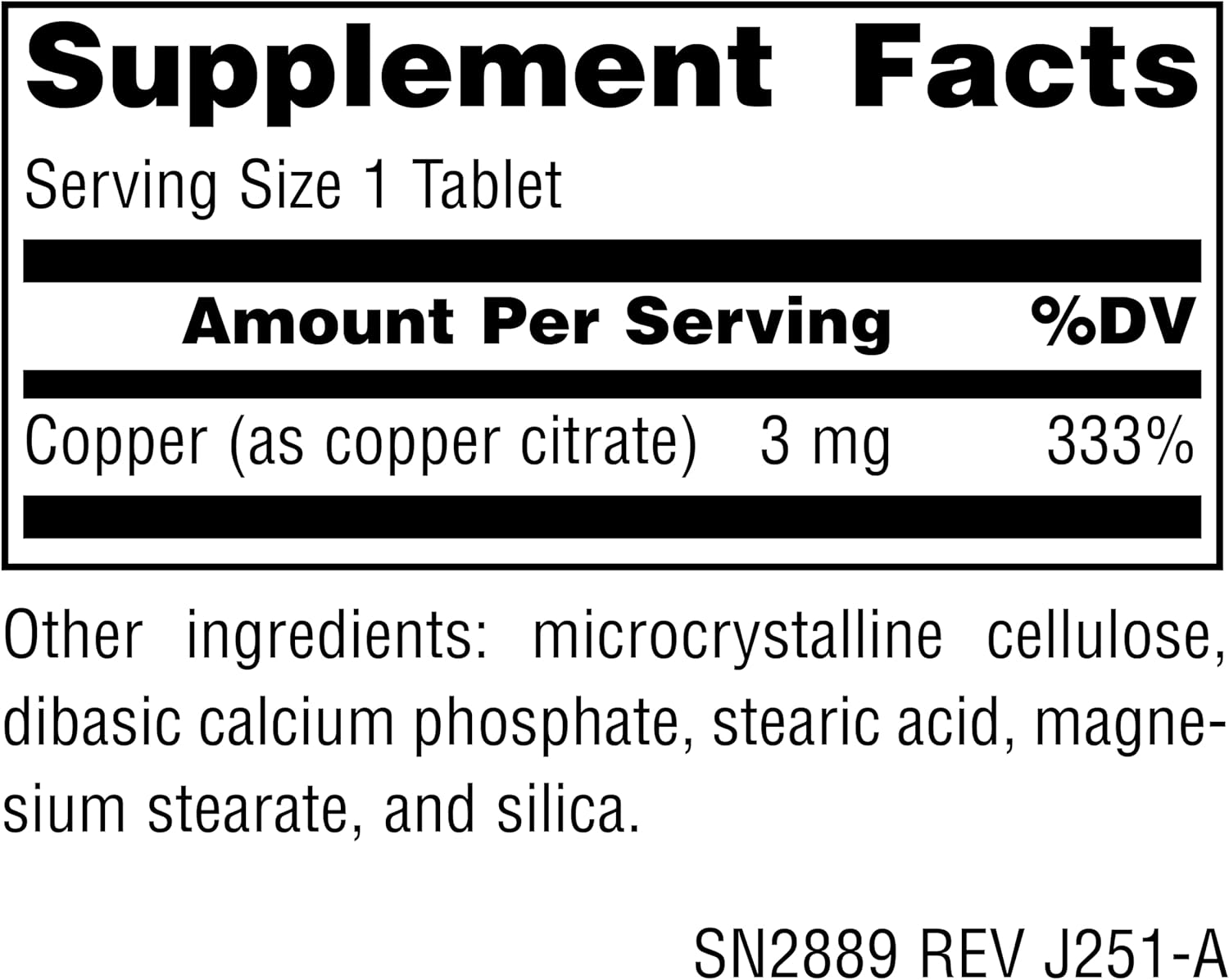 COBRE 3 MG SOURCE NATURALS 120 CAPSULAS VEGANO