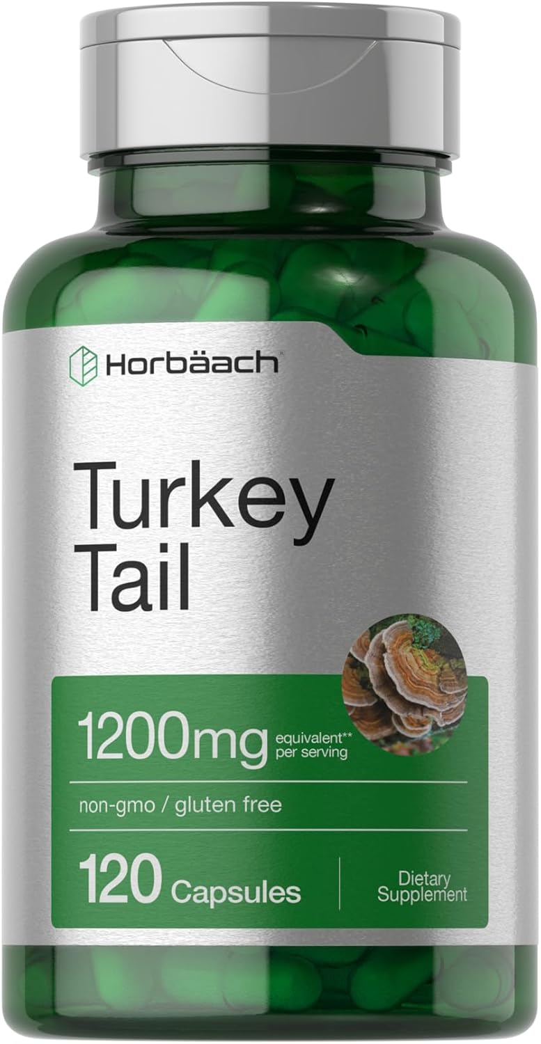COLA DE PAVO 1200 MG HORBAACH 120 CÁPSULAS NO GMO TURKEY TAIL