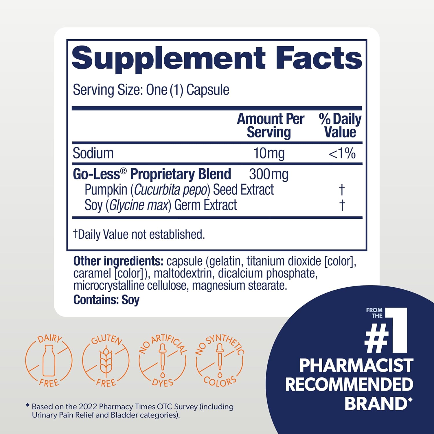 CONTROL DE SEMILLAS DE CALABAZA DE VEJIGA 300 MG CON SODIO 10 MG 72 CAPSULAS AZO BLADDER PUMPKIN SEED CONTROL