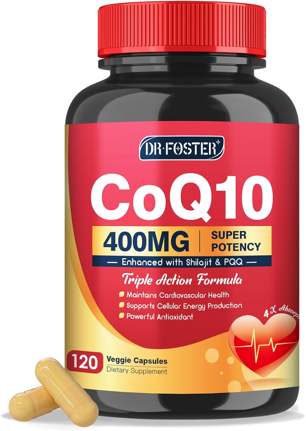 COQ10 CON SHILAJIT Y PQQ DR FOSTER 400 MG 120 CAPSULAS VEGANO NO GMO